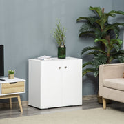 Small Cabinet With Doors, 2 Shelves, 70 x 39 x 70cm, White Homcom