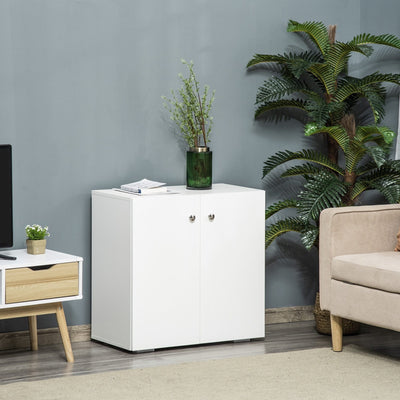 Small Cabinet With Doors, 2 Shelves, 70 x 39 x 70cm, White Homcom