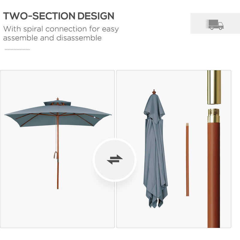 Pagoda Style Large Patio Parasol Outsunny