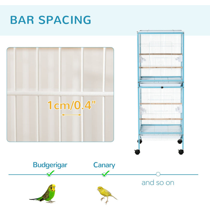 Large 2-In-1 Bird Cage Aviary for Finch, Canaries, Budgies