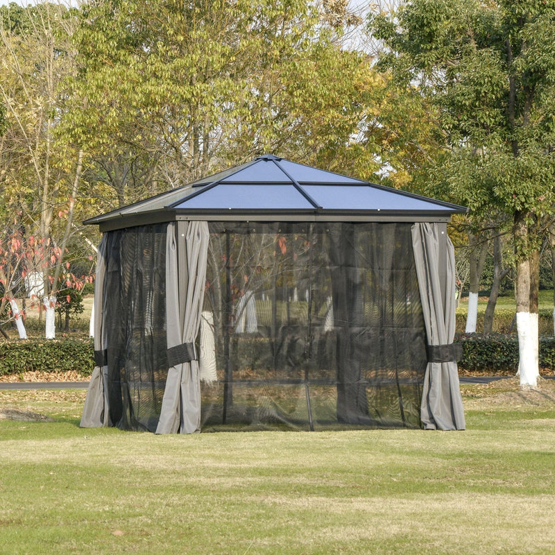 Polycarbonate Hard Roof Gazebo 3x3, UV Resistant Roof