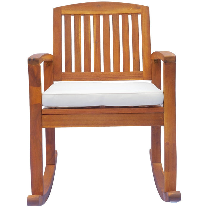 Acacia Wood Garden Rocking Chair with Cushion