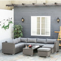 Garden Furniture Rattan Corner Sofa Outsunny