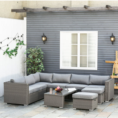 Garden Furniture Rattan Corner Sofa Outsunny