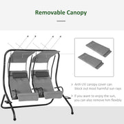 Canopy Swing Seat, Modern Garden Swing Seat, Outdoor Outsunny