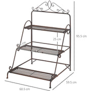 3 Tier Metal Plant Stand, Indoor/Outdoor Outsunny