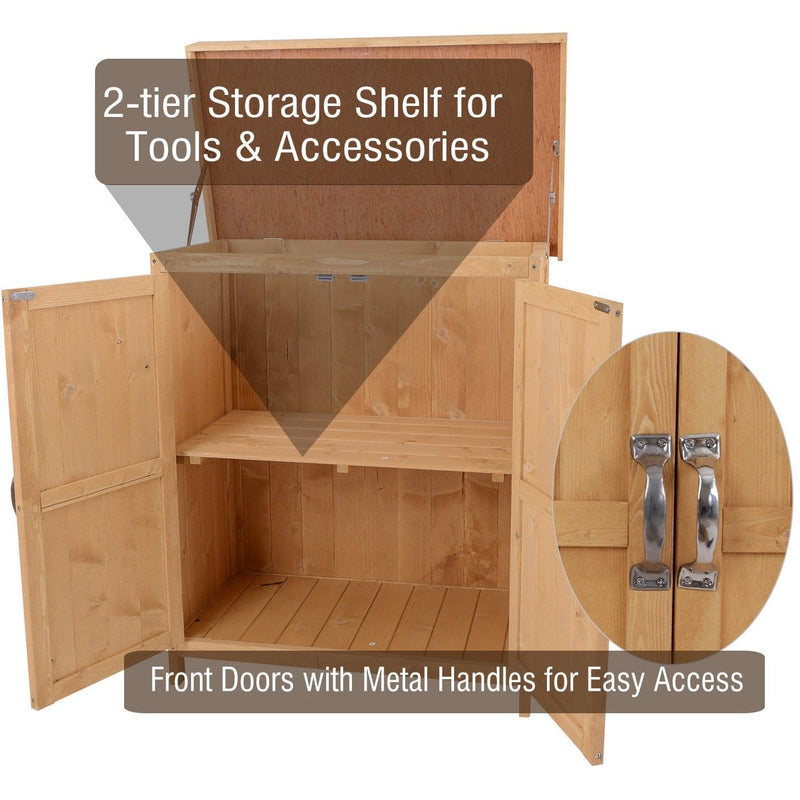 Small Garden Storage Cupboard - Double Doors - 74x43x88 cm
