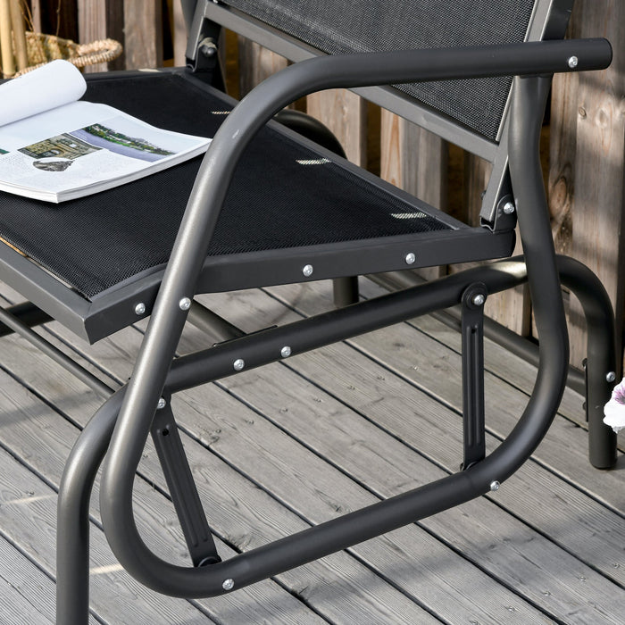 Outdoor Gliding Chair, Dark Grey/Black