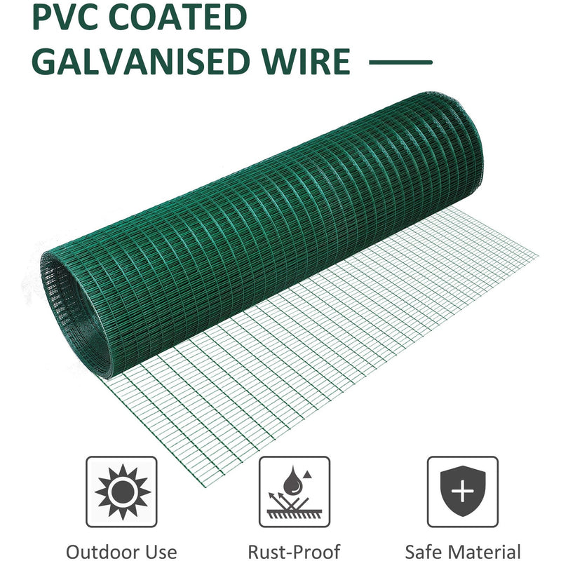 Dark Green PVC Coated Wire Mesh (30m)