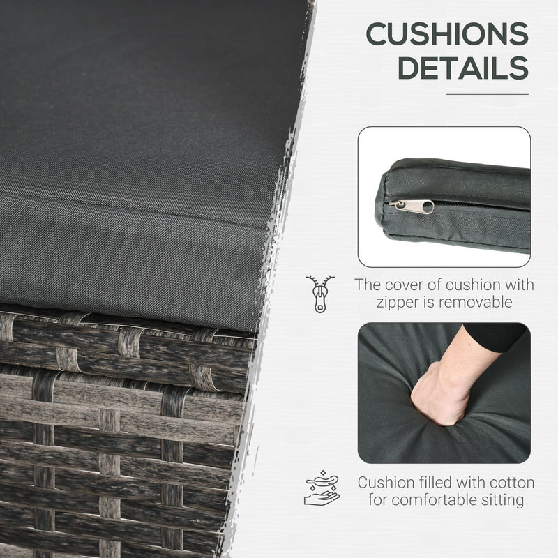 3 Piece Rattan Bistro Set with Companion Chair & Table