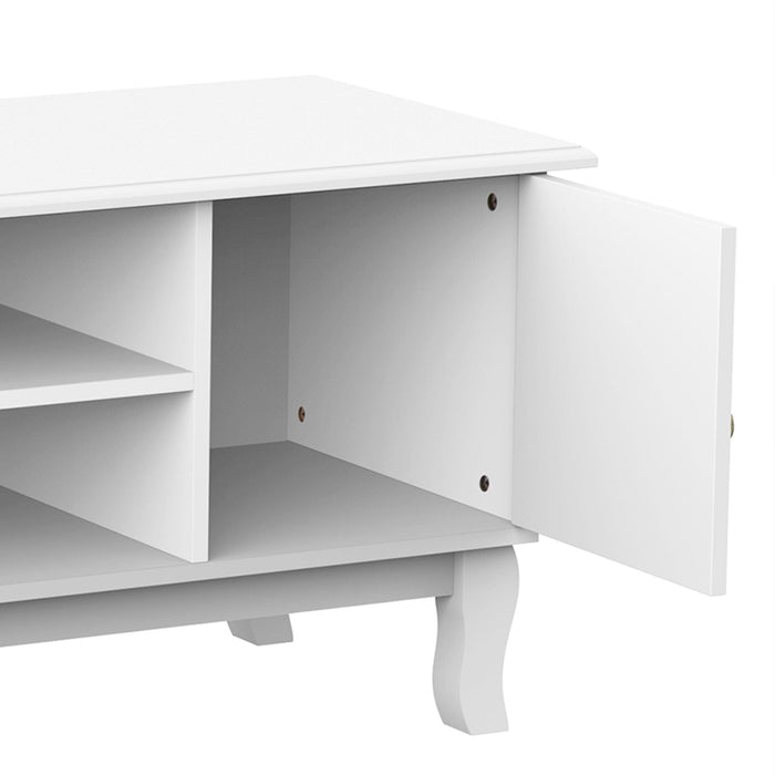 Elegant TV Cabinet With Storage, White