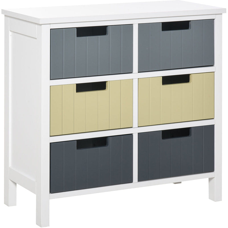 6-Drawer Wood-Top Storage Tower