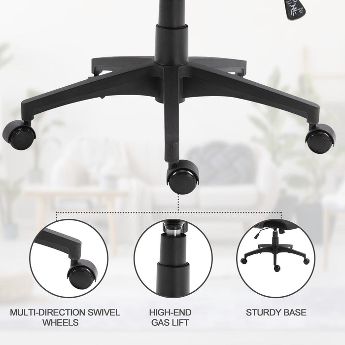 Swivel Office Chair With Wheels, Ergonomic Mesh Back