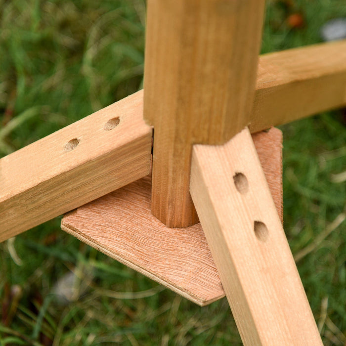 Freestanding Wooden Bird Feeder Table, 49x45x139 cm, Natural