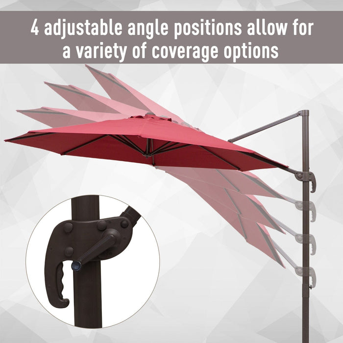 Roma 3m Cantilever Parasol with 360° Rotation