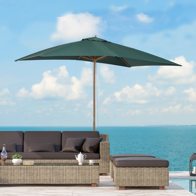 3x2m Large Wooden Patio Parasol