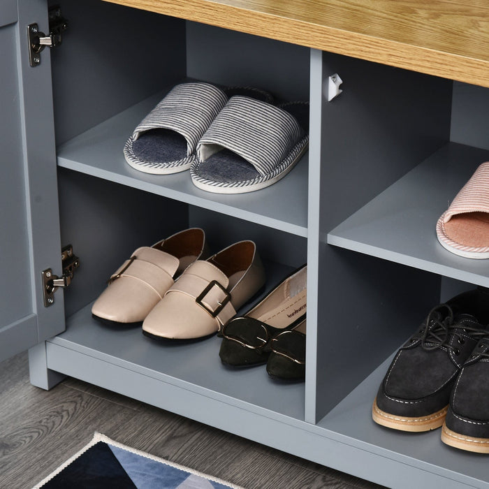 2 Door Shoe Cabinet with Shelf, Grey