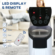 70° Oscillating Tower Fan with Remote, 3 Speed, 7.5h Timer Homcom