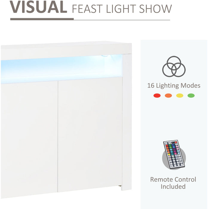 High Gloss LED Cabinet, RGB Lighting, White