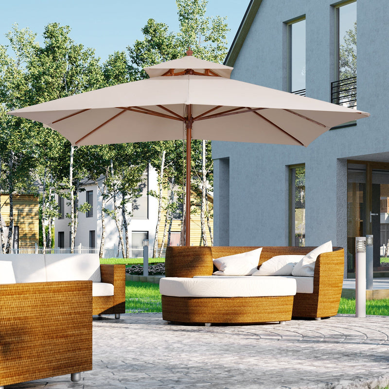 Pagoda Style Large Patio Parasol Outsunny