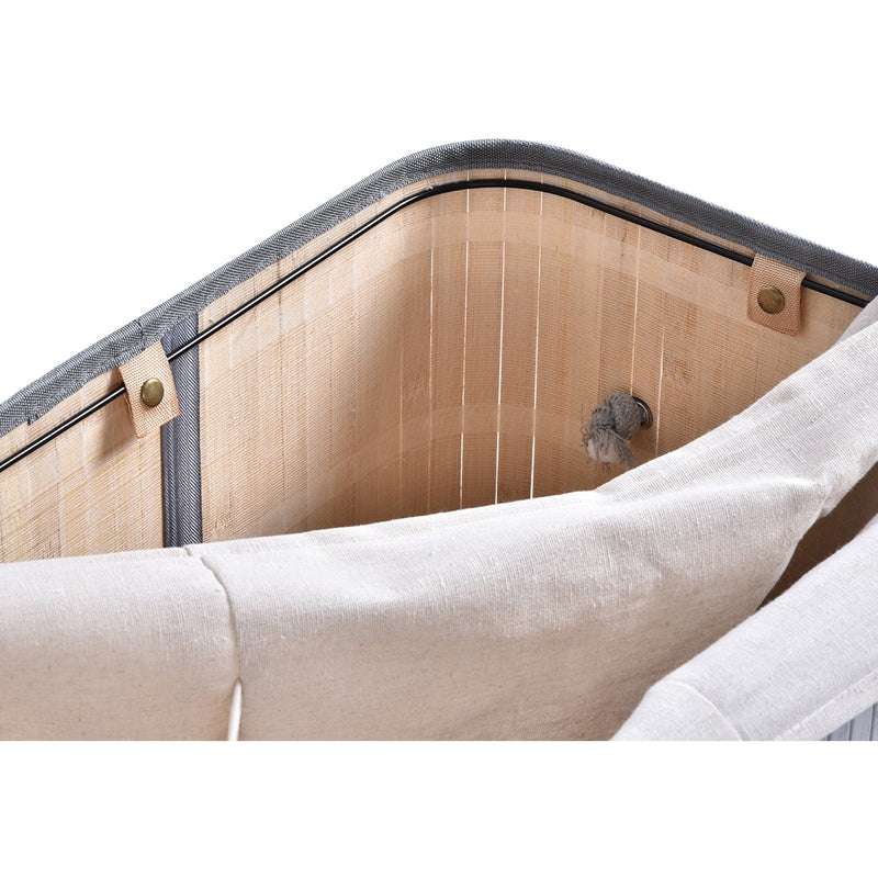 Foldable Laundry Basket, Grey Wood