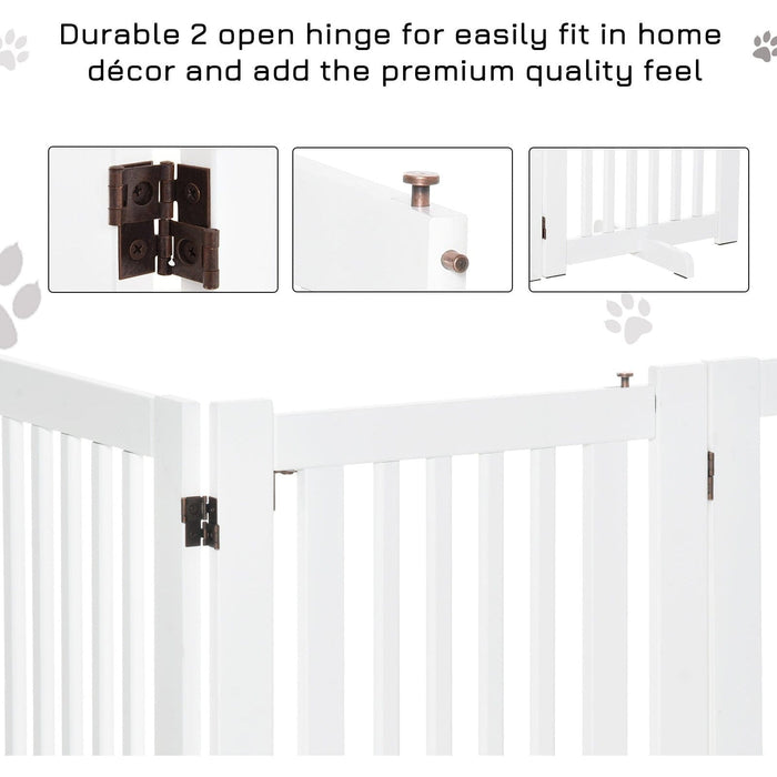 No Screw Pet Gate, Wooden, Freestanding, 155 x 76cm, White