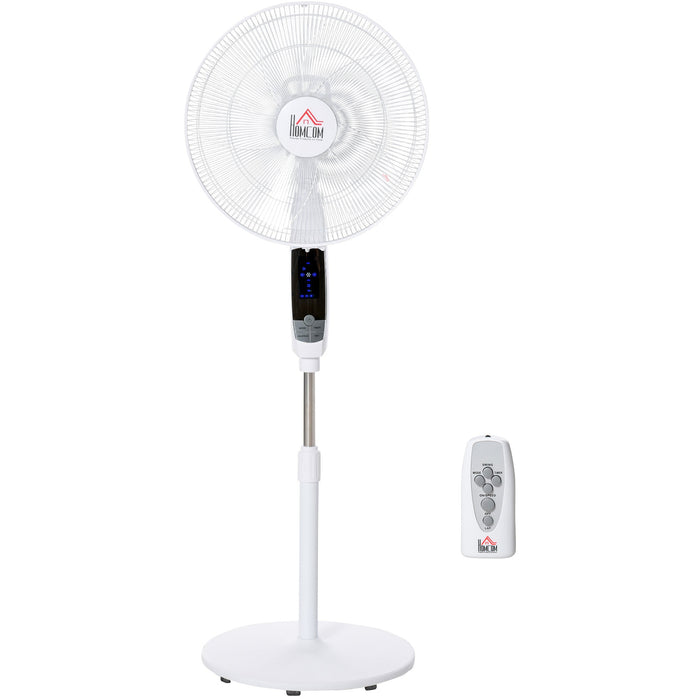 54'' Oscillating Pedestal Fan, Black/White