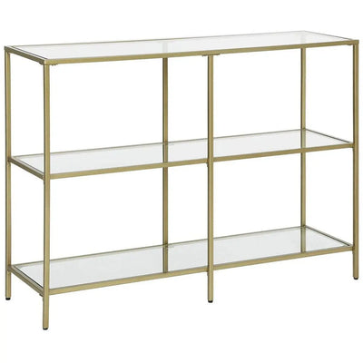 Glass Sofa Table With Golden Frame by Vasagle