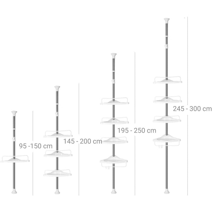 Tension Corner Shower Caddy With 4 Shelves