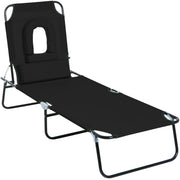 Folding Sun Lounger With Face Hole Outsunny