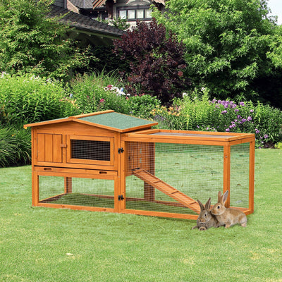 Rabbit Cage With Run Pawhut