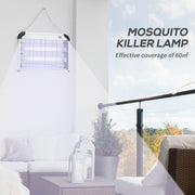 Outsunny Free Standing Wall Hanging 20W Electric Fly Mosquito Killer Electric Fly Zapper, Bug Zapper, Insect Killer, Silver Outsunny