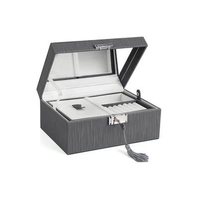 Songmics Jewellery Box With Mirror Grey Songmics