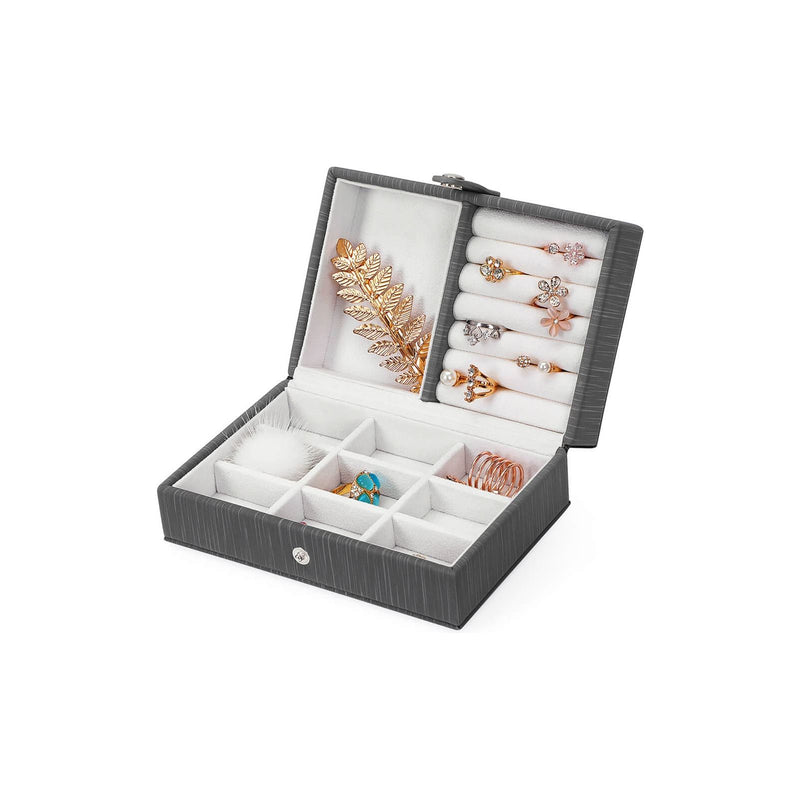 Songmics Jewellery Box With Mirror Grey