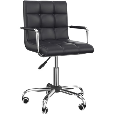 PU Leather Swivel Desk Chair Black Vinsetto