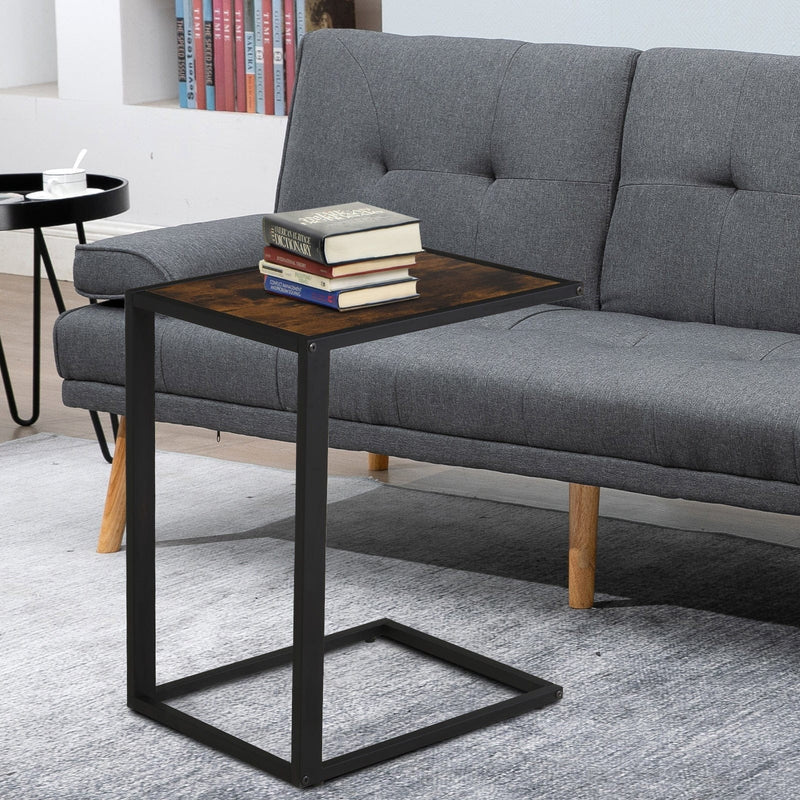C Shaped Side Table, Metal Frame for Living Room, Bedroom