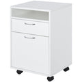 White 60cm Storage Cabinet on Wheels Homcom