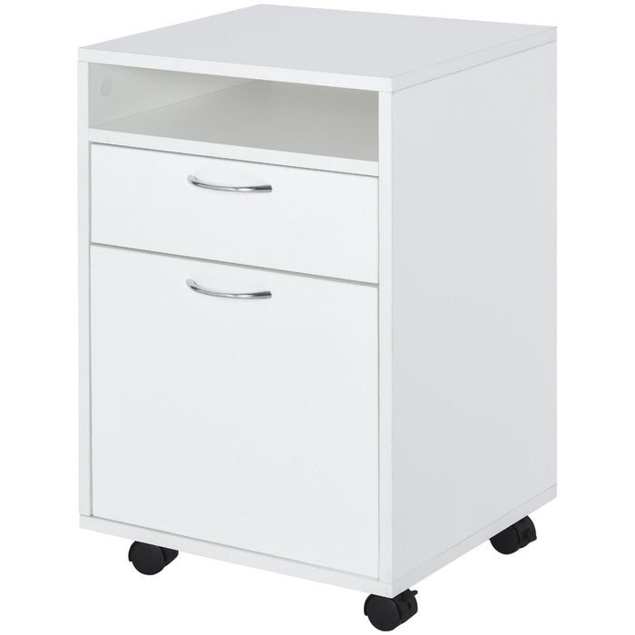 White 60cm Storage Cabinet on Wheels