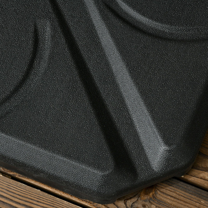 Set of 4 Cantilever Parasol Base Weights — Water or Sand Fill, HDPE, Black Outsunny