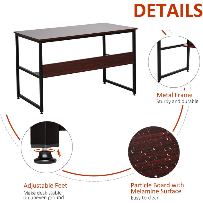 Home Office Desk with Shelf & Adjustable Feet