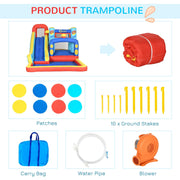 4 in 1 Bouncy Castle w/ Slide, Multicoloured Outsunny