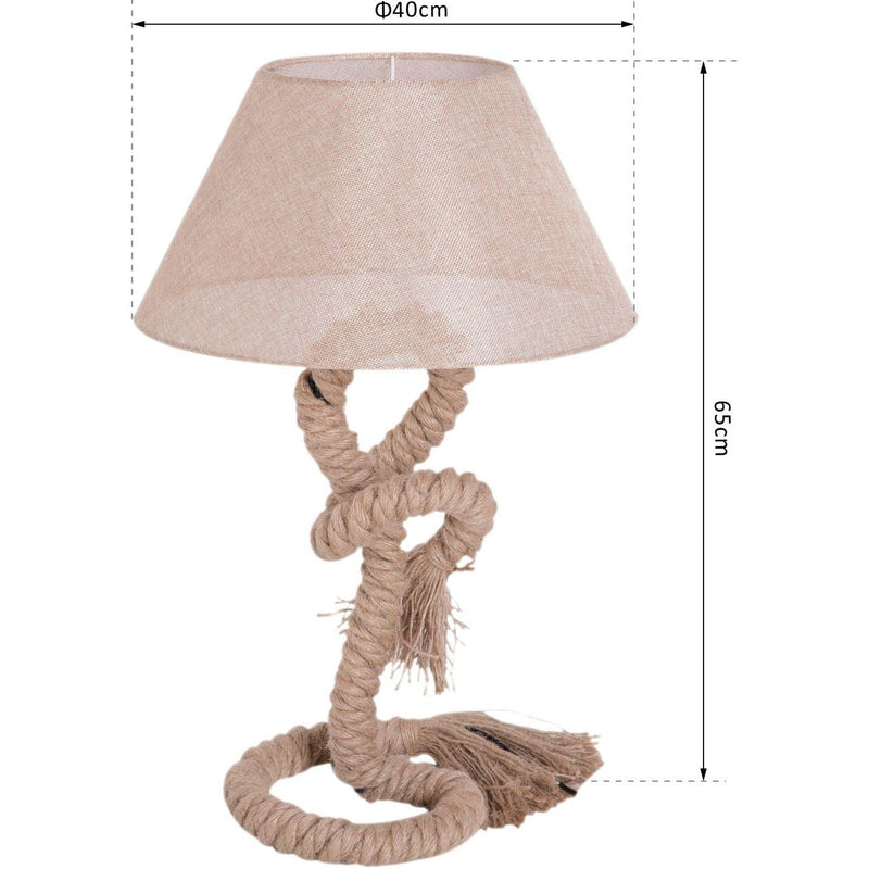 Nautical Twisted Rope Table Lamp, Beige