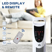 36" Tower Fan with Remote, 3 Speed, Oscillation, 7.5h Timer Homcom