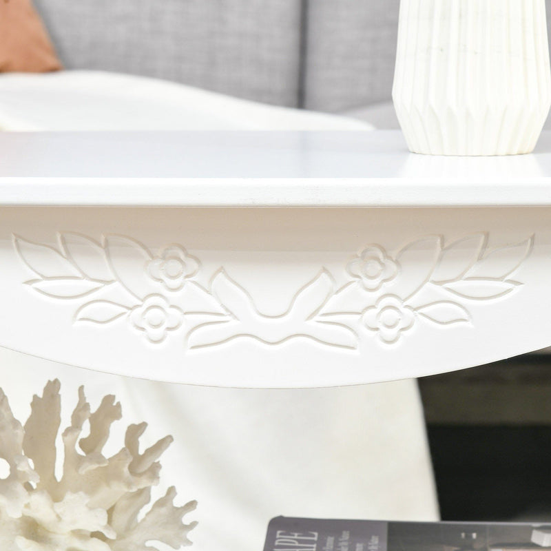 Modern White Coffee Table with Shelf