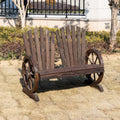 Wagon Wheel Outdoor Bench Outsunny