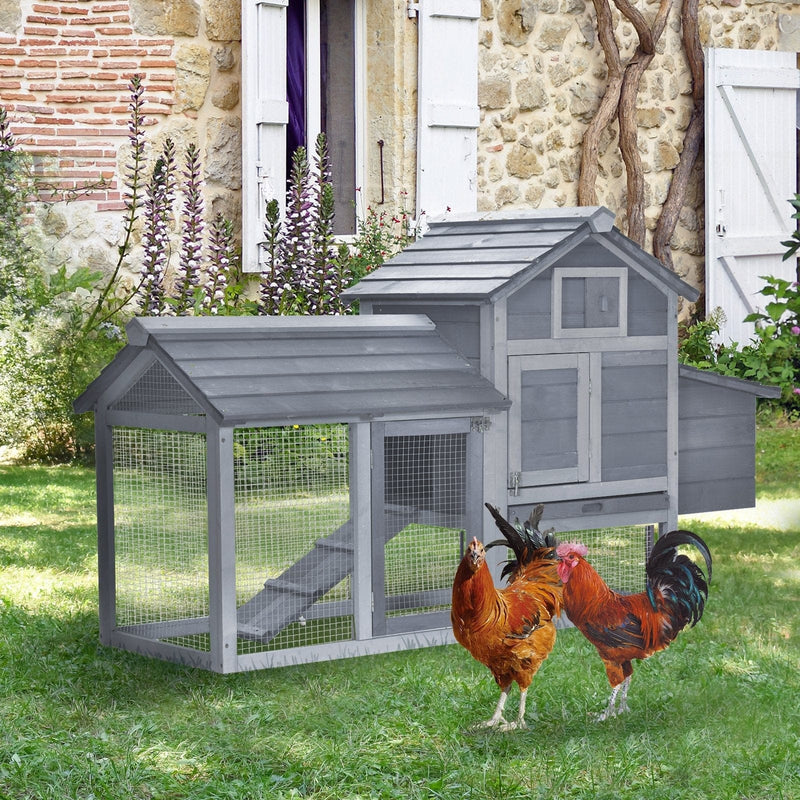 Chicken Coop and Run, For 2 Chickens, 150.5x54x87cm