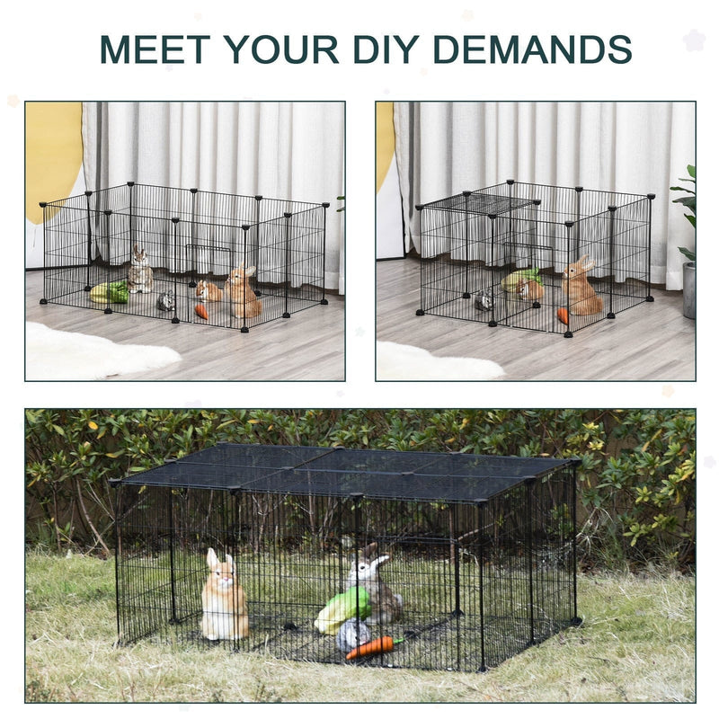 DIY Pet Play Pen, Metal Fence with Door, 22 Pieces