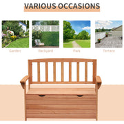 Outsunny Outdoor Garden Storage Bench Patio Box All Weather Deck Fir Wood Solid Seating Outsunny