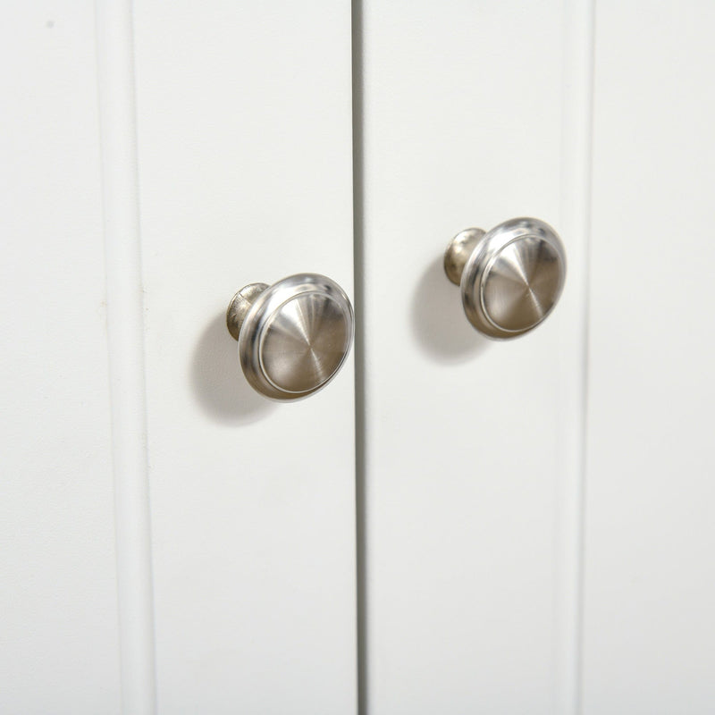 White Kitchen Cupboard with Shelves and Double Door