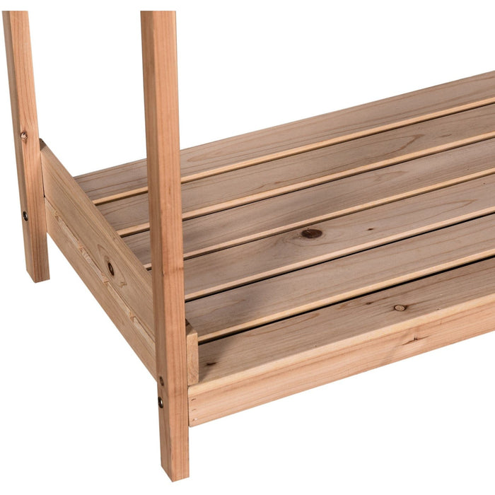 Wooden Potting Table - Drawer, Storage Shelves - Outdoor